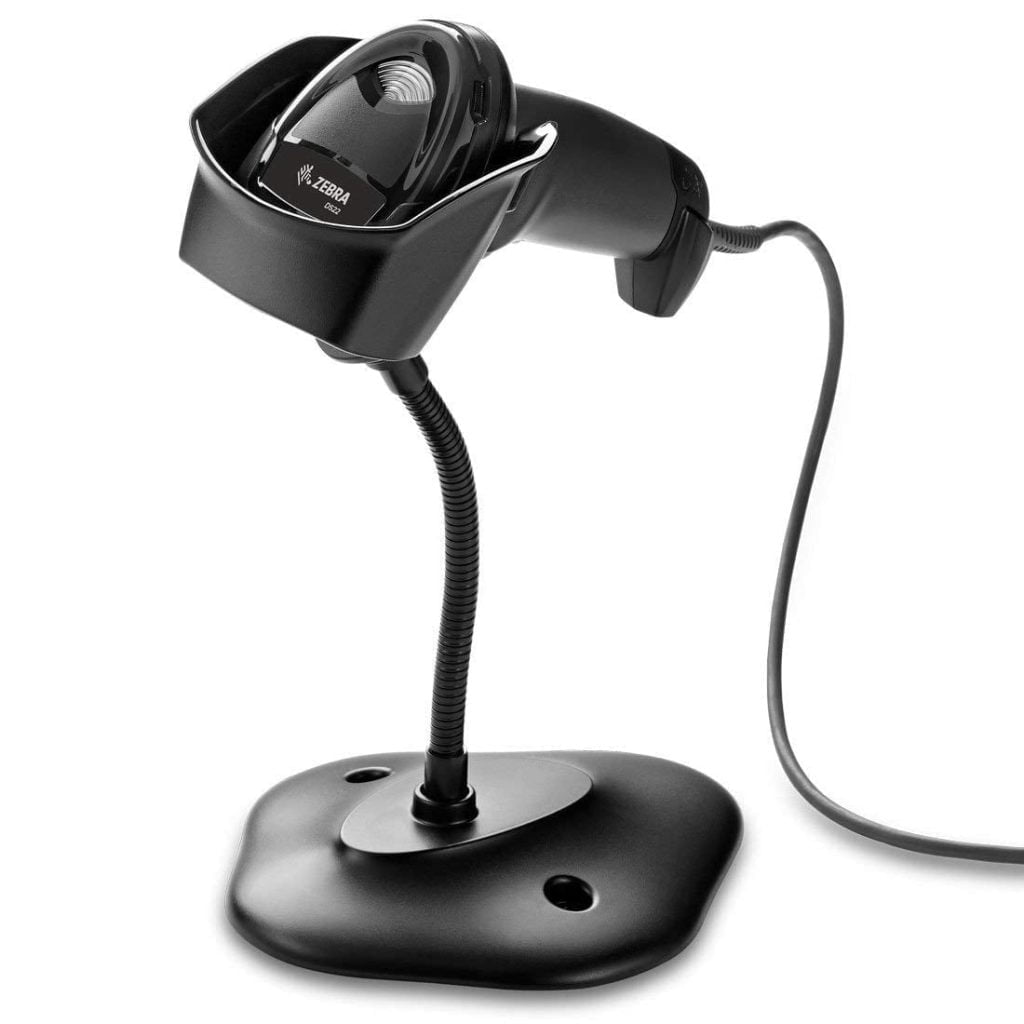 بارکدخوان دوبعدی دورخوان باسیم همراه پایه نگهدارنده  Zebra DS4608-SR