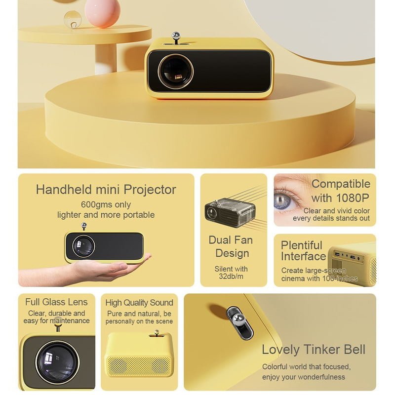 مینی ویدئو پروژکتور ونبو مدل XS01 Mini - تصویر 3